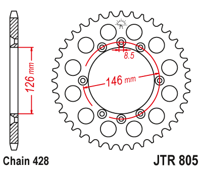 JT SPROCKETS JTR805.50 (08-10, 80550jt)